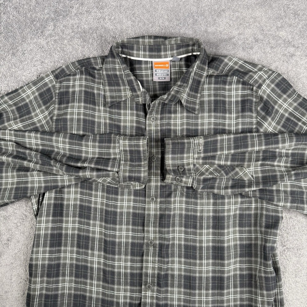 Merrell Button Up Shirt Mens XL Select Opti-Wick Plaid Long Sleeve